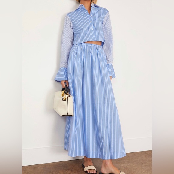 Faithful the Brand Scanno Maxi Skirt Blue/White Stripe - Picture 2 of 11